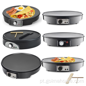 Máquina de crepe elétrica 1000 W, assadeira de crepe, panqueca, forma de pizza antiaderente, máquina de crepe de 12 polegadas elétrica